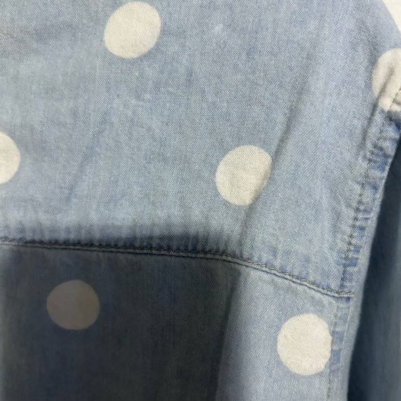 CHAMBRAY Small POLKA DOT CROPPED SHIRT - Picture 10 of 14